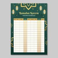 ramadan fasta och salat tidschema mall vektor