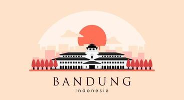 gedung sate Flat Style Vector Illustration die Ikone von Bandung, Westjava, Indonesien