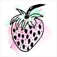 imitation av akvarellfärg. ljus och saftig illustration av jordgubbar på en vit bakgrund. eps 10 vektor