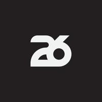 nummer 26 monogram logotyp design. vektor