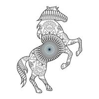 Mandala-Pferd zum Ausmalen vektor