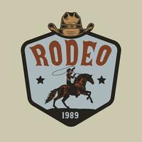 Cowboys Wild-West-Rodeo-Vintage-Abzeichen vektor