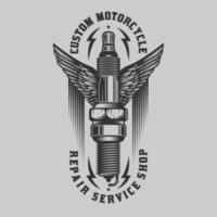 Vintage Custom Motorrad Vintage Abzeichen vektor
