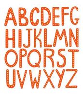 söta barn vektor alfabet bokstäver. handritning platt teckensnitt för barn.