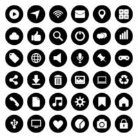 einfache Web- und Social-Media-Symbole auf weißem Hintergrund vektor