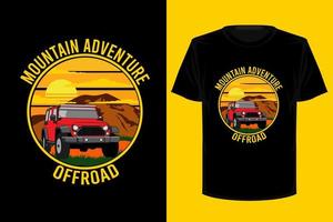 Bergabenteuer Offroad-Retro-Vintage-T-Shirt-Design vektor