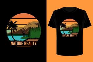 natur skönhet retro vintage t-shirt design vektor