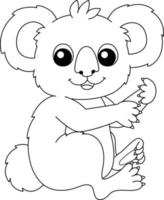 koala djur målarbok isolerad för barn vektor