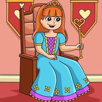 kronprinsessan färgad tecknad illustration vektor