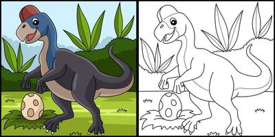 oviraptor dinosaurier malvorlagen illustration vektor