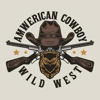 Vintage-Abzeichen der Wildwest-Cowboys