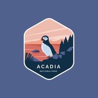 acadia nationalpark emblem klistermärke patch vektor symbol illustration design