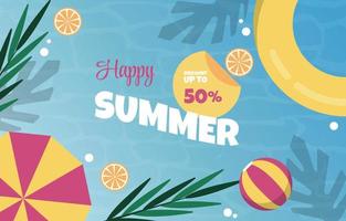 Sea Beach Fruit Summer Sale Holiday Event Poster Vorlage vektor
