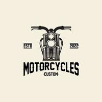 vintage motocykel logotyp vektor garage illustration designmall