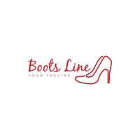 Fersen Schuhe Frauen Mode Linie Logo Vektor Symbol Symbol Illustration Design