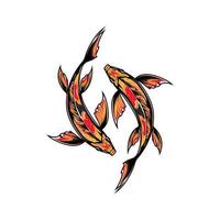 Koi Logo Vorlage Fisch Aquarium Symbol Vektor Symbol Illustration Design