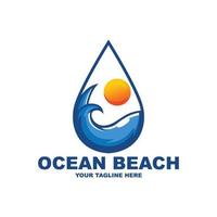 Ozean-Strand-Logo-Vorlagen vektor