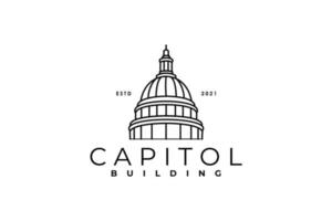 capitol building logo design vektor stämpel eller klistermärke