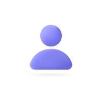 3D-Benutzersymbol im minimalistischen Stil. benutzersymbol für ihr website-design, logo, app, ui. vektor