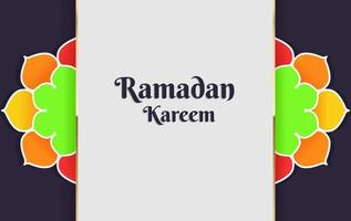 ramadan kareem banner bakgrundsdesign illustration. färgglad islamisk prydnad vektor