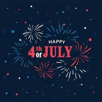 glad självständighetsdagen 4 juli med amerikansk flaggbakgrund vektor
