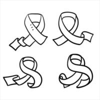 handritad doodle cancer band illustration symbol isolerade vektor