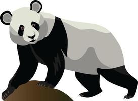 pandabjörn lutad på en sten vektor
