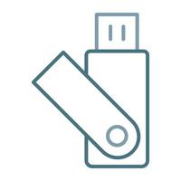 USB-Stick-Linie zweifarbiges Symbol vektor