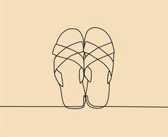 durchgehende Linienzeichnung auf Schuhen