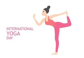 internationaler yogatag, yogafrauenhaltung lokalisierte vektorillustration vektor