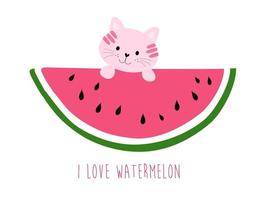 Ich liebe Wassermelonenvektorillustration vektor