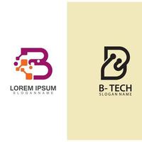 Buchstabe b-Technologie-Logo-Konzept. kreatives und elegantes illustrationslogodesign vektor