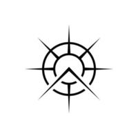 bergskompass logotyp design vektor
