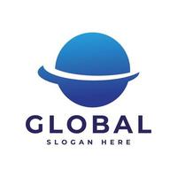 blå globe logotyp design vektor