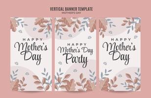 Happy Mother's Day Retro-Web-Banner für vertikale Poster, Banner, Raum und Hintergrund für soziale Medien vektor
