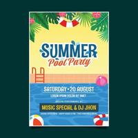 Sommer-Pool-Party-Poster-Vorlage vektor