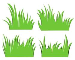 grönt gräs tecknad, sött gräs isolerad på vit bakgrund vektor