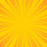Hintergrund der orangefarbenen Sonnenstrahlen. heller Blitz von gelbem Licht. Radiales warmes Muster mit Farbverlauf. vektor