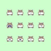 süßes Hamster-Emoji-Bündel vektor