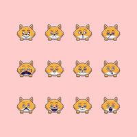 süßes Fuchs-Emoticon-Emoji-Bündel vektor