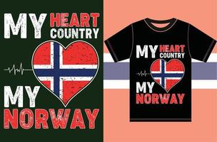 mitt hjärta, mitt land, mitt norge. typografi vektor design