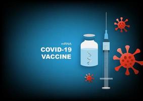 illustration des mrna-impfstoffs zum schutz vor coronavirus vektor