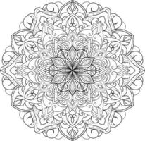 svart och vit cirkel mandala blomma gratis vektor