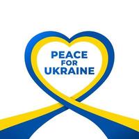 fred för ukraina med ukrainska flaggan bildar hjärtform. stödja ukrainska vektordesign. vektor