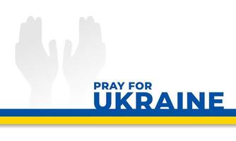 bete für die ukraine mit ukraine-flagge und bete hand. Unterstützung des ukrainischen Vektordesigns. vektor
