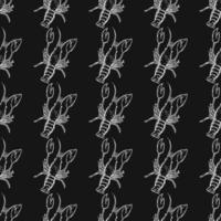 sömlös vektor mönster med kräftor. doodle vektor med kräftor ikoner på svart bakgrund. vintage kräftmönster