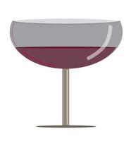 vinrött vin, illustration av en glasflaska och ett glas vindryck, en pensel av blå druvor vektor