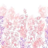 Illustration von nahtlosen Blumenmustern, Grenze. vektor