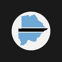 botswana karta silhuett med flagga på vit bakgrund vektor