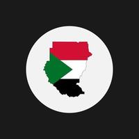 Sudans karta silhuett med flagga på vit bakgrund vektor